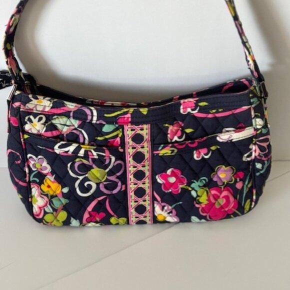 Vera Bradley Purse Shoulder Bag Retired Java Blue Cottagecore Quilted Floral - Picture 10 of 10